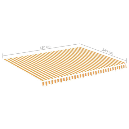 vidaXL Tissu de remplacement pour auvent Jaune et blanc 4,5x3,5 m