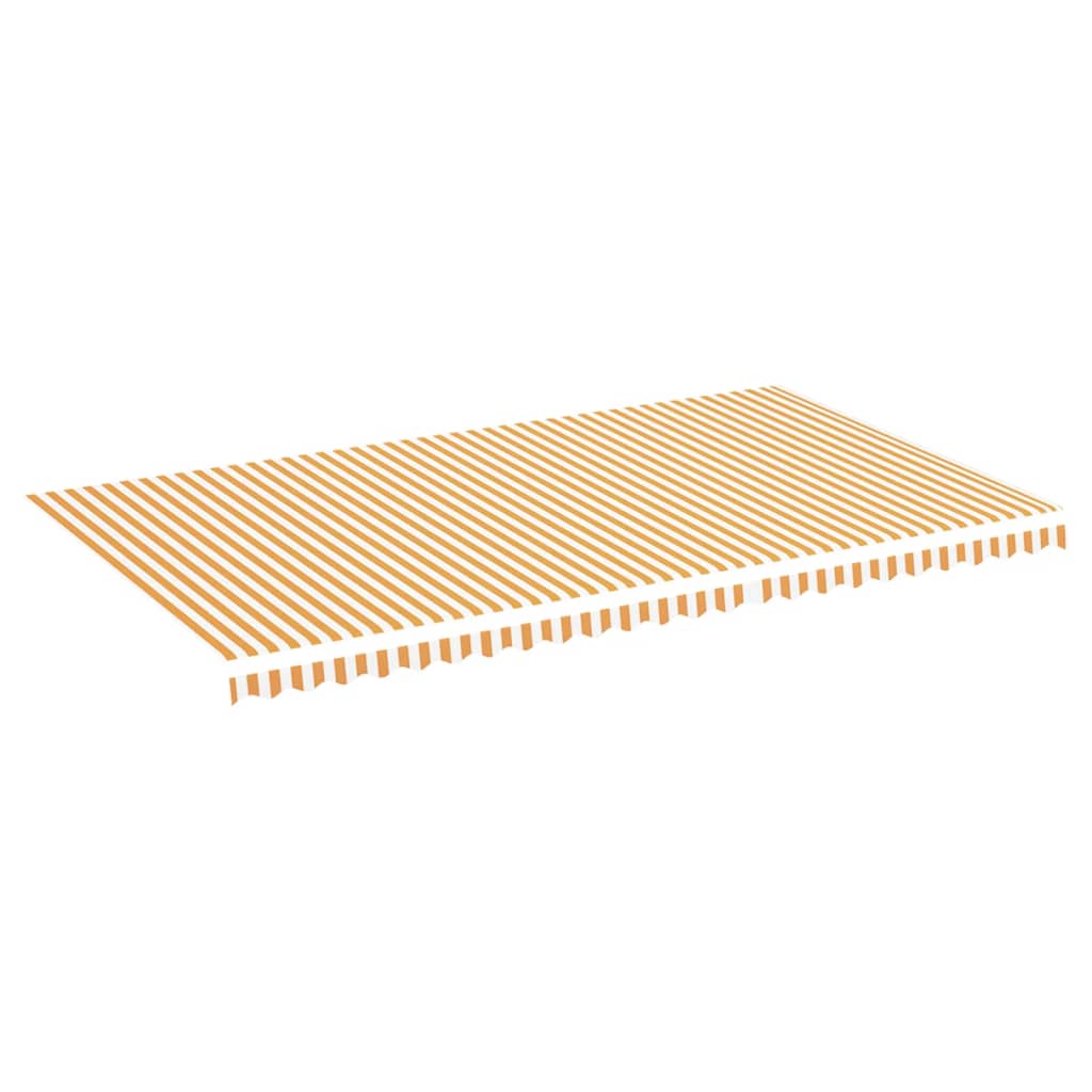 vidaXL Tissu de remplacement pour auvent Jaune et blanc 6x3,5 m