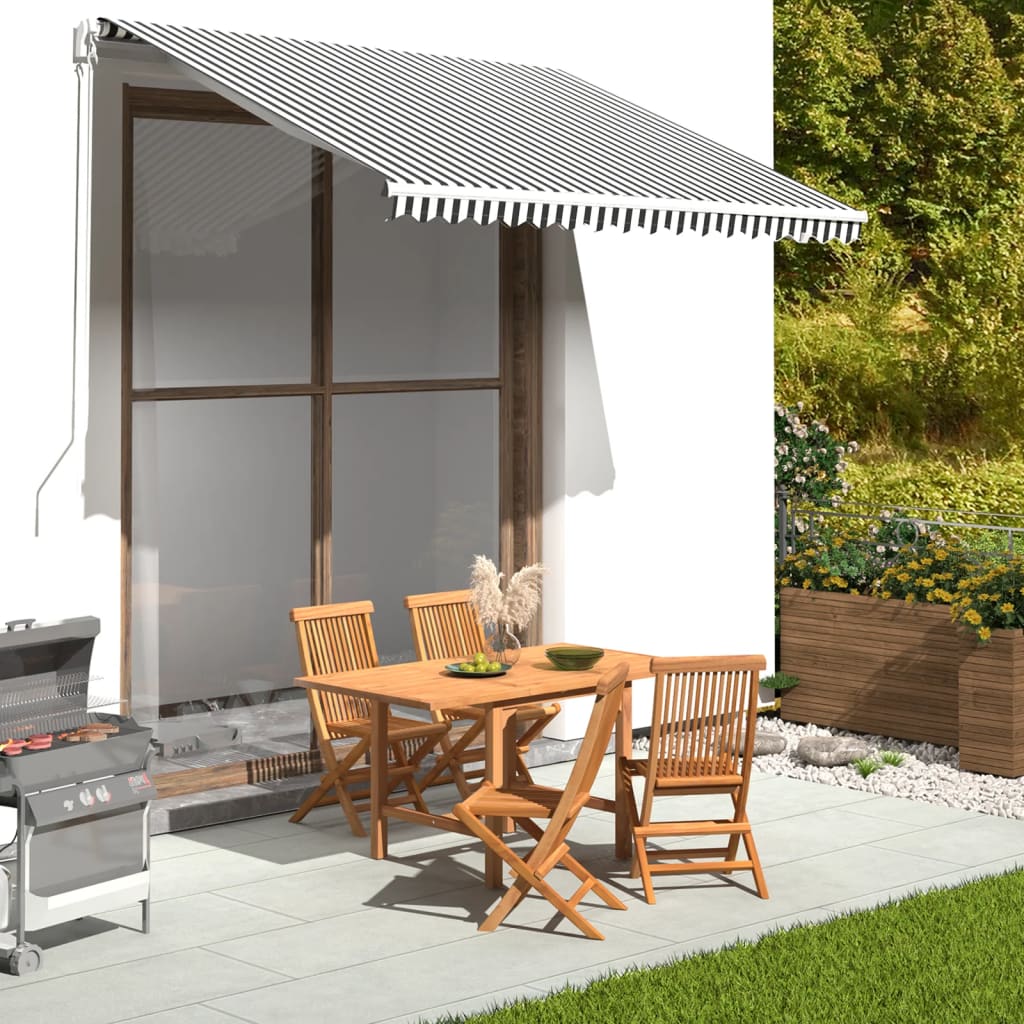 vidaXL Tissu de remplacement pour auvent Anthracite et blanc 3x2,5 m