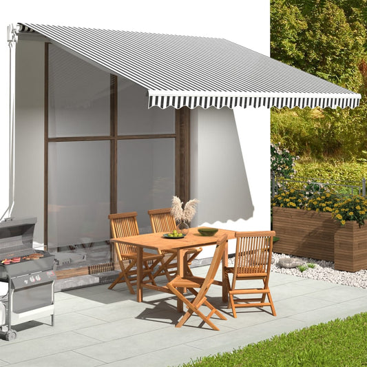 vidaXL Tissu de remplacement pour auvent Anthracite et blanc 4x3,5 m