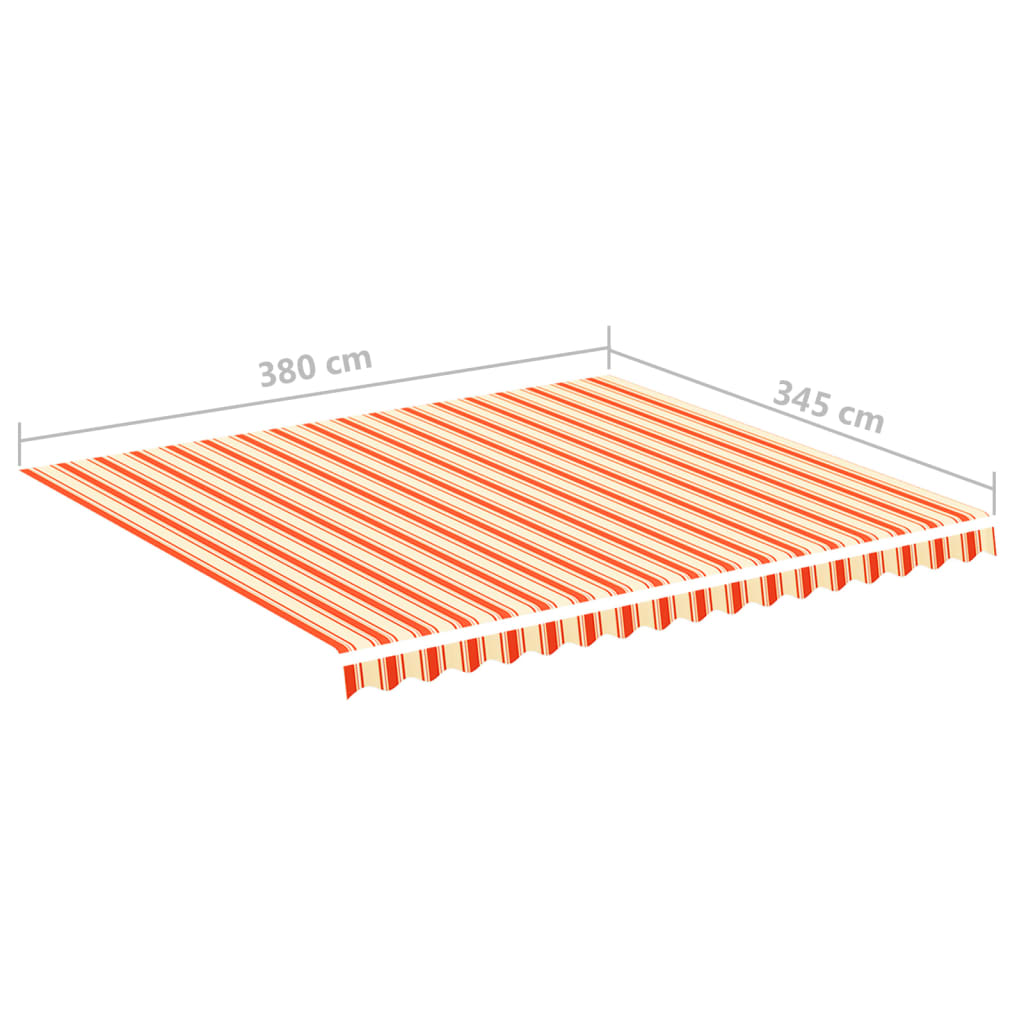 vidaXL Tissu de remplacement pour auvent Jaune et orange 4x3,5 m