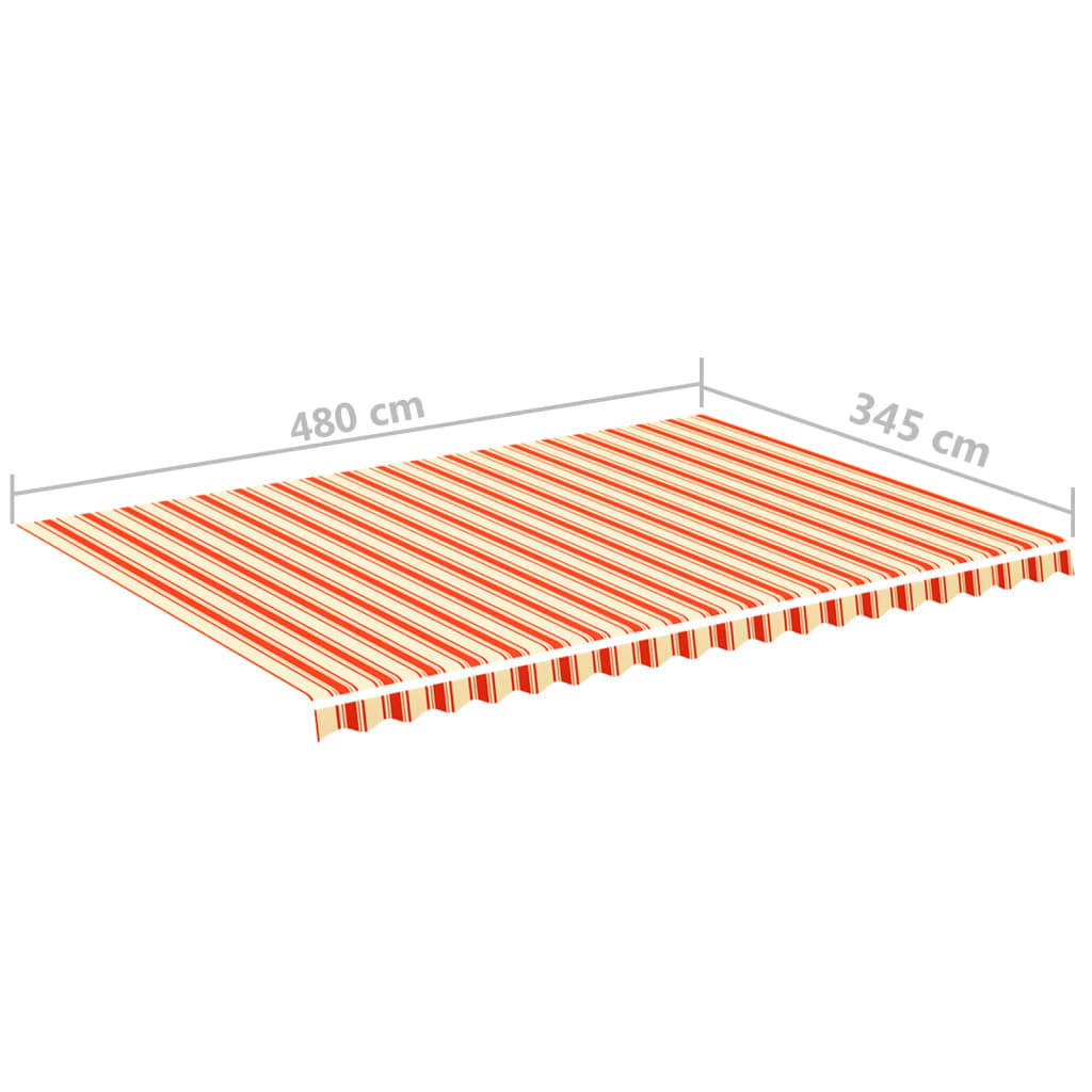 vidaXL Tissu de remplacement pour auvent Jaune et orange 5x3,5 m
