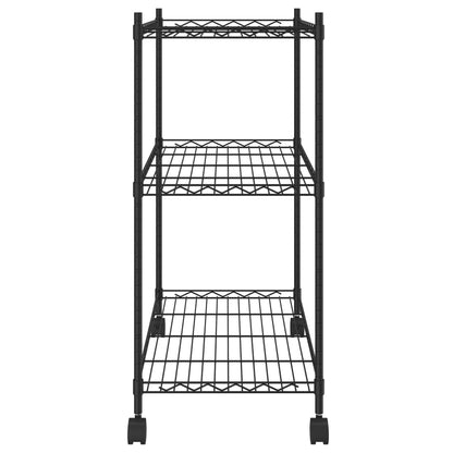vidaXL Étagère de rangement 3 niveaux et roues 60x35x81 cm noir 150 kg
