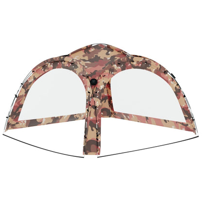 vidaXL Tente de réception avec LED et 4 parois 3,6x3,6x2,3m Camouflage