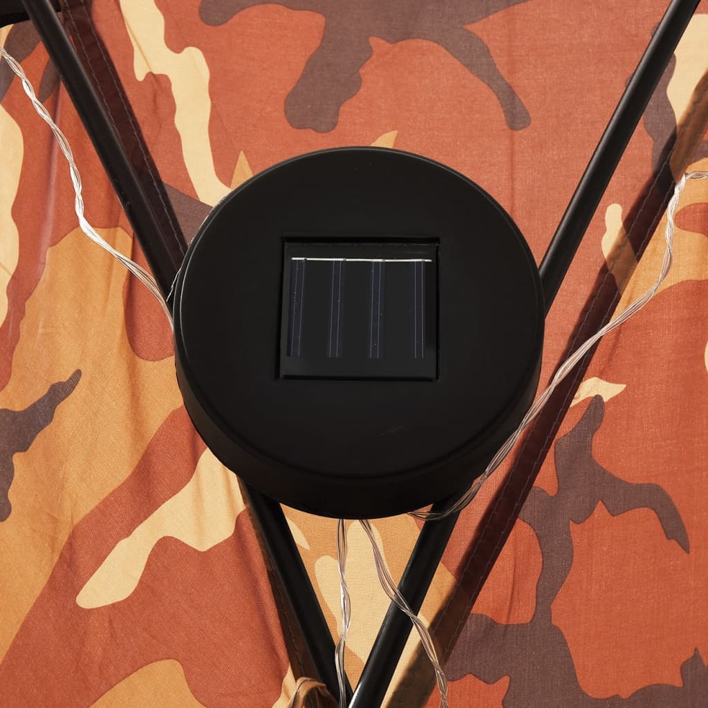 vidaXL Tente de réception avec LED et 4 parois 3,6x3,6x2,3m Camouflage