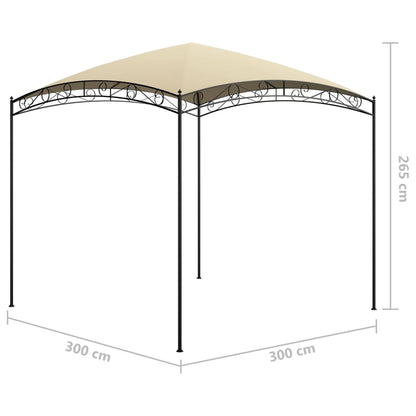 vidaXL Belvédère 3x3x2,65 m Crème 180 g/m²