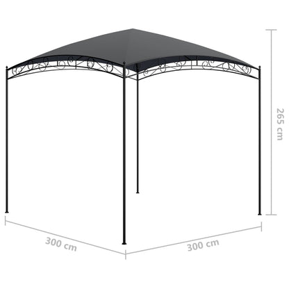 vidaXL Belvédère 3x3x2,65 m Anthracite 180 g/m²