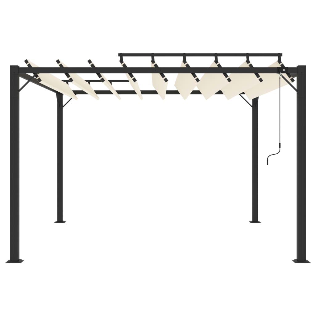 vidaXL Tonnelle avec toit à persienne 3x3 m Crème Tissu et aluminium