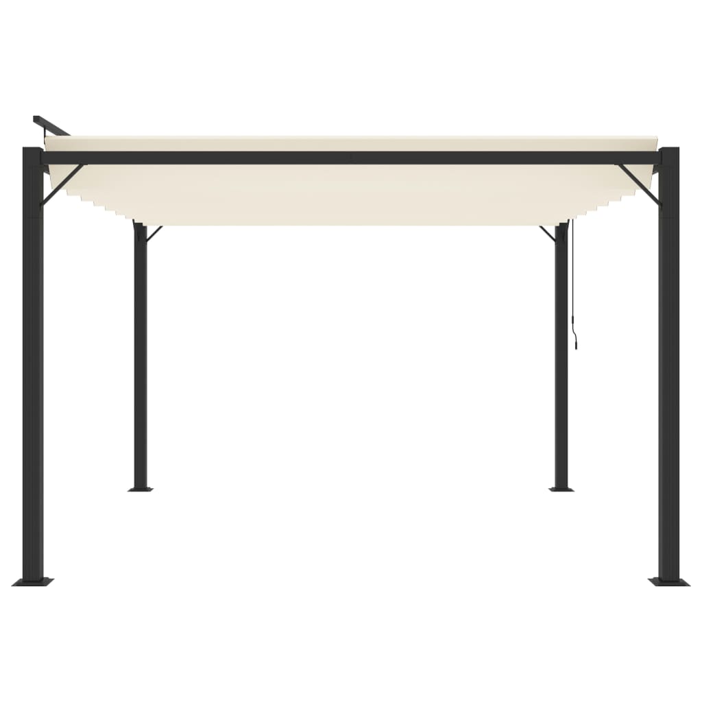 vidaXL Tonnelle avec toit à persienne 3x3 m Crème Tissu et aluminium