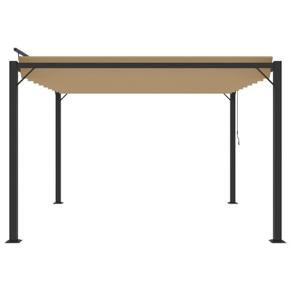 vidaXL Tonnelle avec toit à persienne 3x3 m Taupe Tissu aluminium