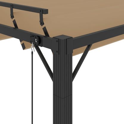 vidaXL Tonnelle avec toit à persienne 3x3 m Taupe Tissu aluminium