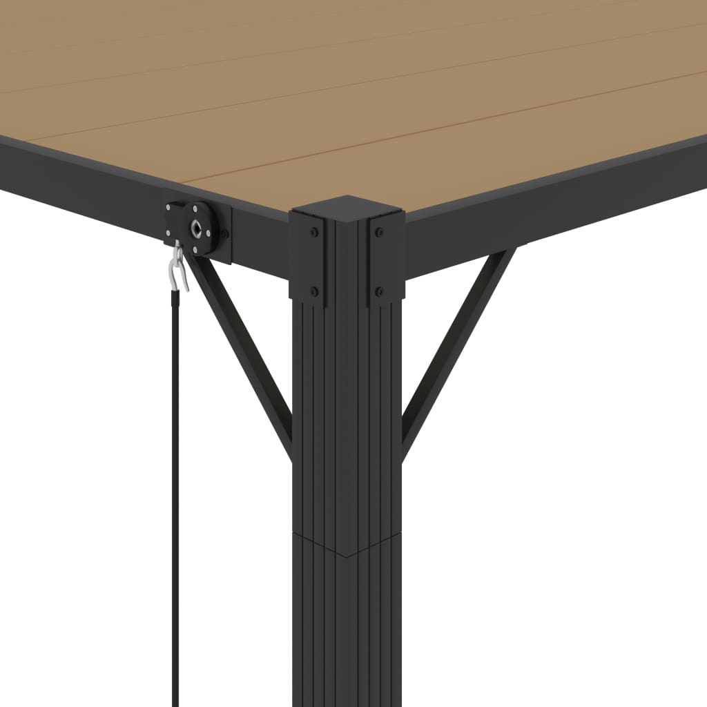 vidaXL Tonnelle avec toit à persienne 3x3 m Taupe Tissu aluminium