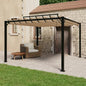 vidaXL Tonnelle avec toit à persienne 3x3 m Taupe Tissu aluminium