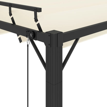 vidaXL Tonnelle avec toit à persienne 3x4 m Crème Tissu et aluminium