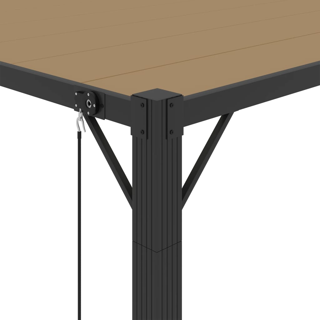 vidaXL Tonnelle avec toit à persienne 3x4 m Taupe Tissu aluminium