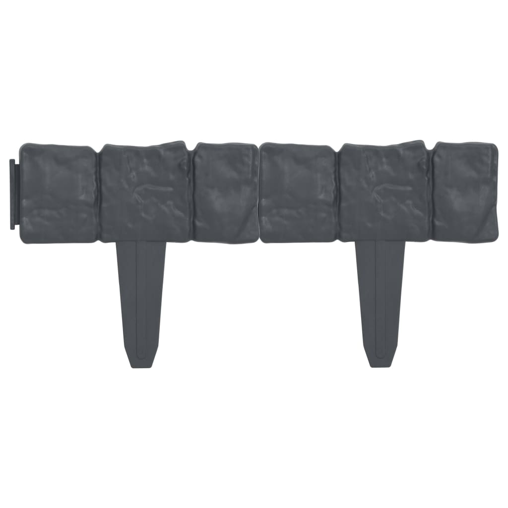 vidaXL Clôture de jardin Aspect de pierre 41 pcs Plastique 10 m