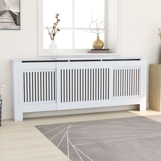 vidaXL Cache-radiateur MDF Blanc 205 cm