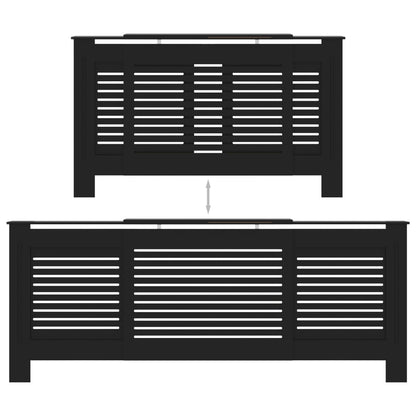 vidaXL Cache-radiateur MDF Noir 205 cm