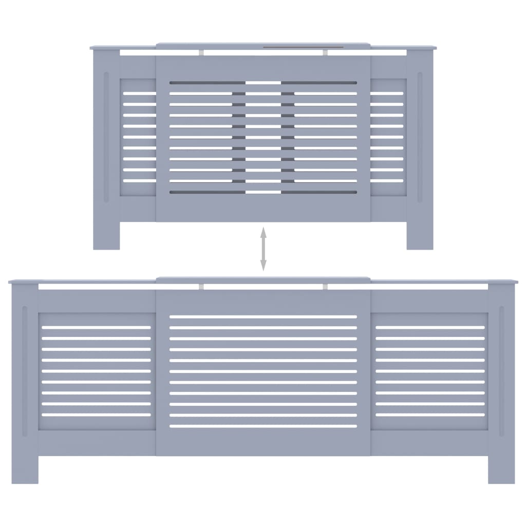vidaXL Cache-radiateur MDF Gris 205 cm