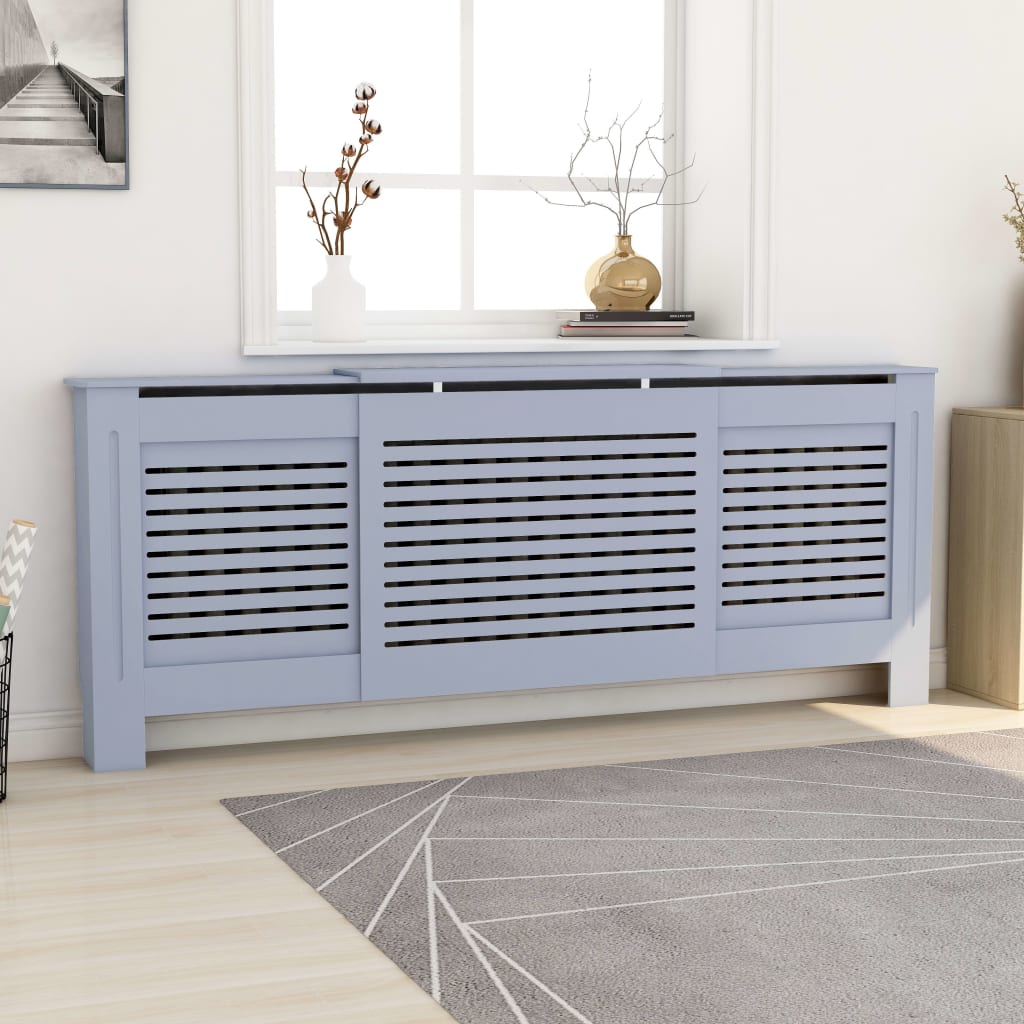vidaXL Cache-radiateur MDF Gris 205 cm