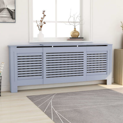 vidaXL Cache-radiateur MDF Gris 205 cm