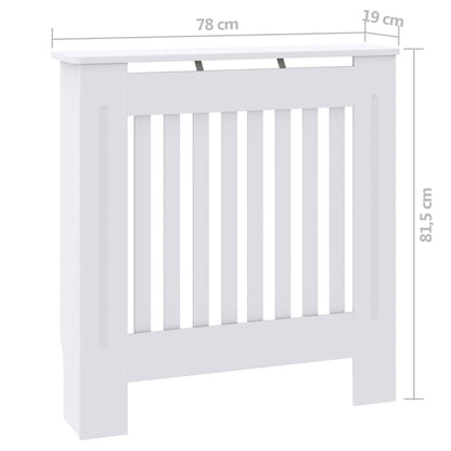vidaXL Cache-radiateur MDF Blanc 78 cm