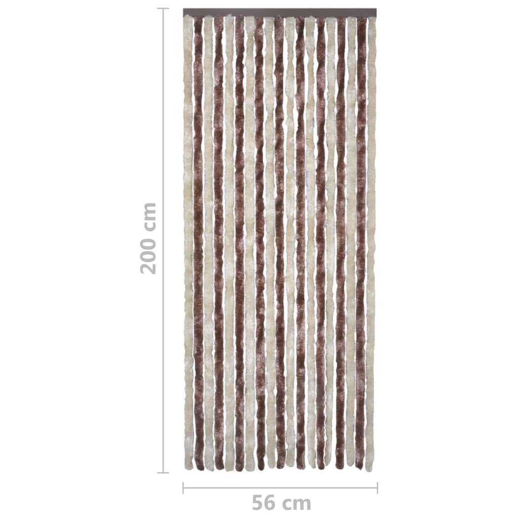 vidaXL Moustiquaire Beige et marron clair 56x200 cm Chenille