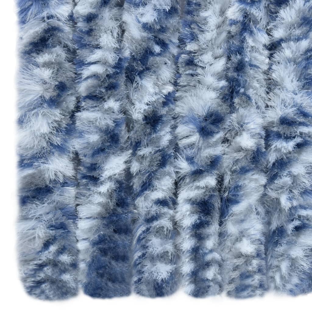 vidaXL Moustiquaire Bleu et blanc 90x200 cm Chenille