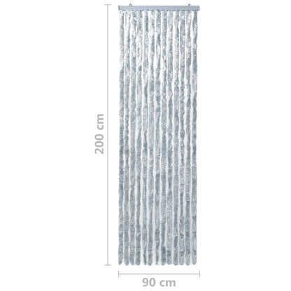 vidaXL Moustiquaire Blanc et gris 90x200 cm Chenille