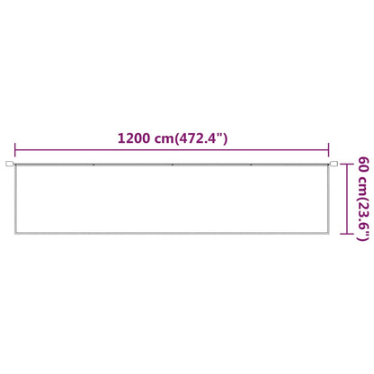 vidaXL Auvent vertical Beige 60x1200 cm Tissu oxford