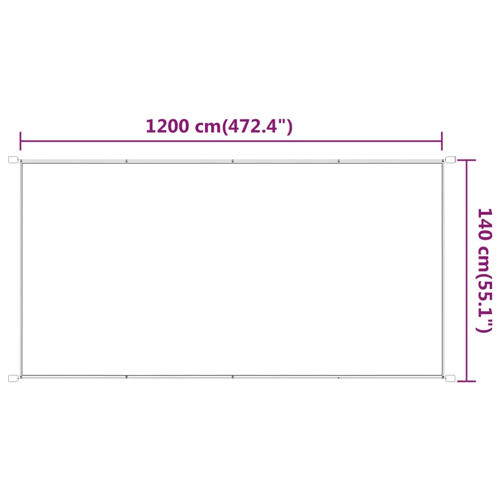 vidaXL Auvent vertical Beige 140x1200 cm Tissu oxford