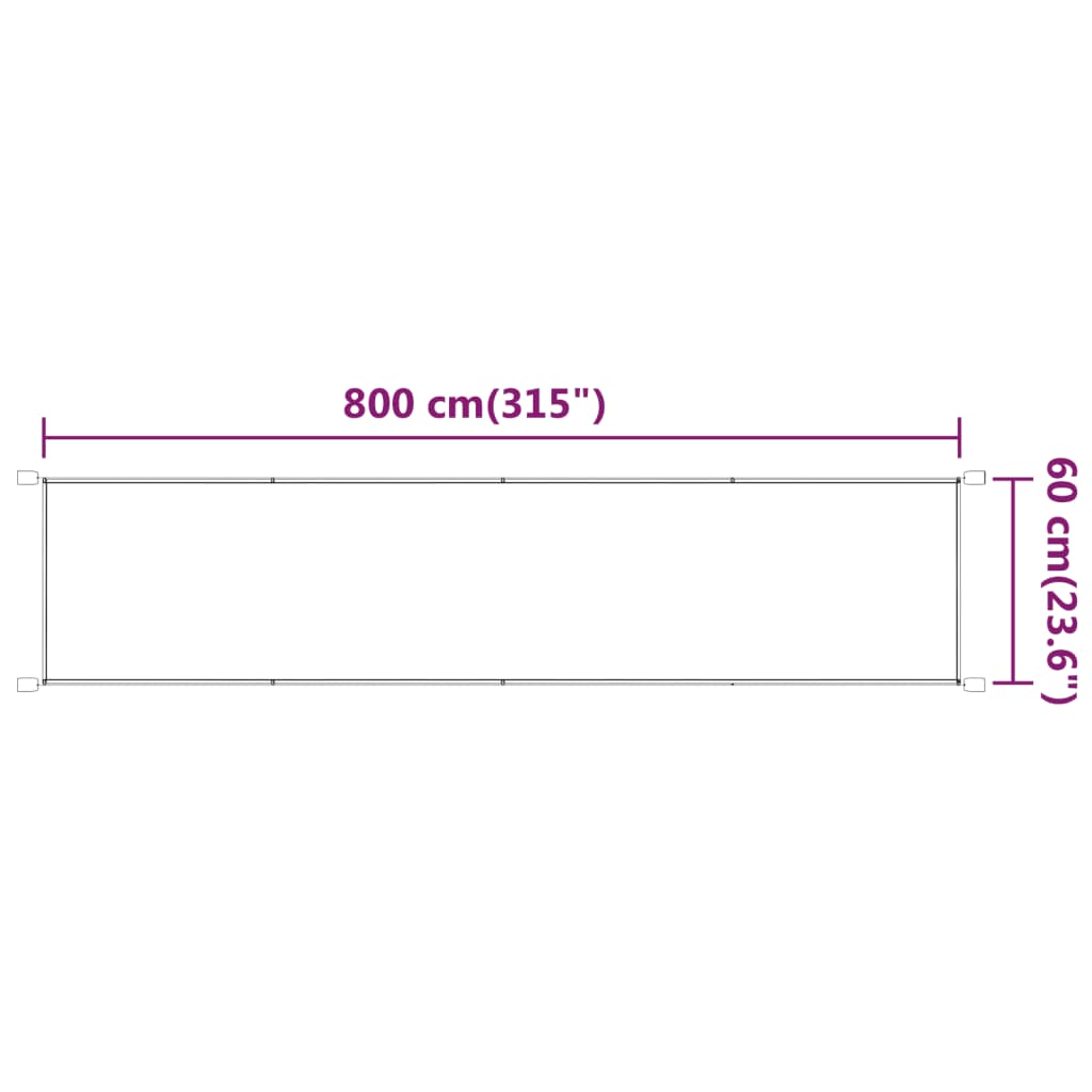 vidaXL Auvent vertical Vert clair 60x800 cm Tissu oxford