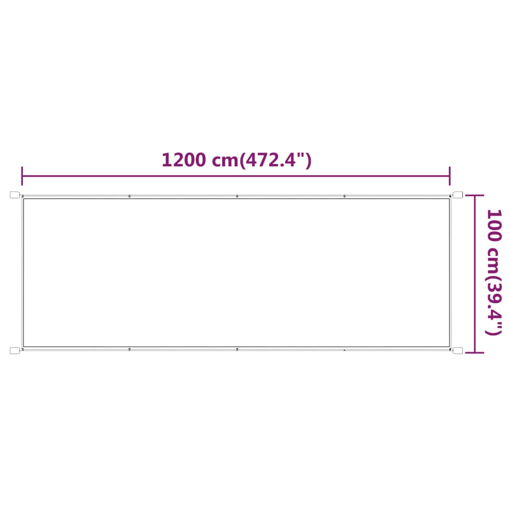 vidaXL Auvent vertical Vert clair 100x1200 cm Tissu oxford
