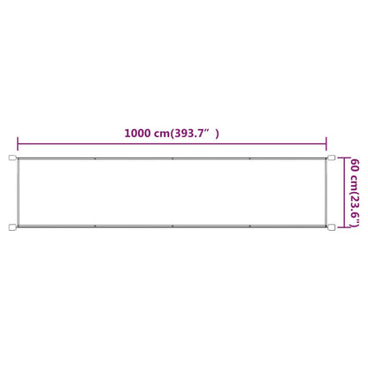 vidaXL Auvent vertical Terre cuite 60x1000 cm Tissu oxford