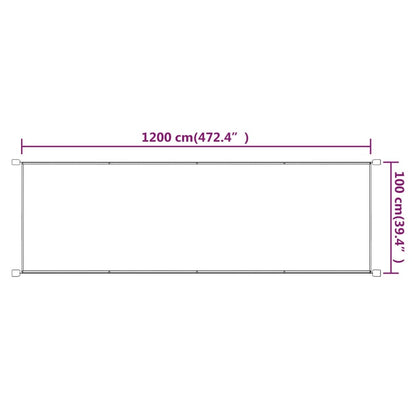 vidaXL Auvent vertical Terre cuite 100x1200 cm Tissu oxford