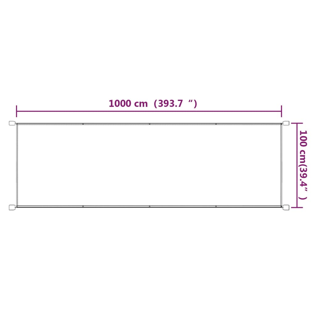 vidaXL Auvent vertical Taupe 100x1000 cm Tissu oxford