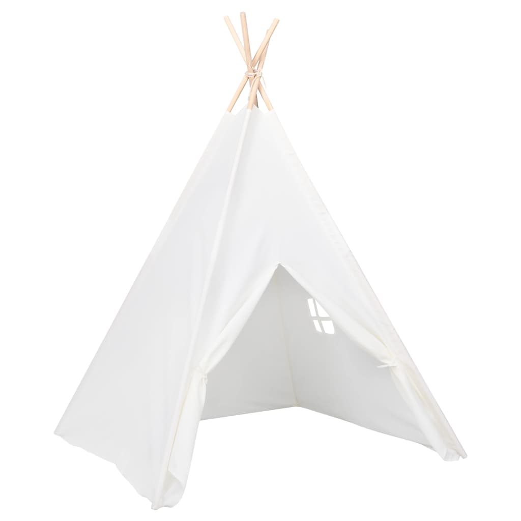 vidaXL Tente tipi d'enfants avec sac Peau de pêche Blanc 120x120x150cm
