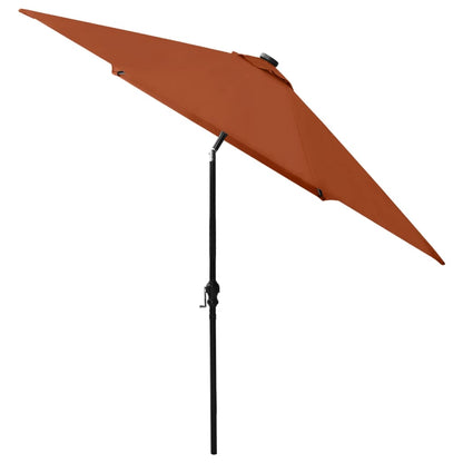 vidaXL Parasol avec LED et mât en acier Terre cuite 2x3 m