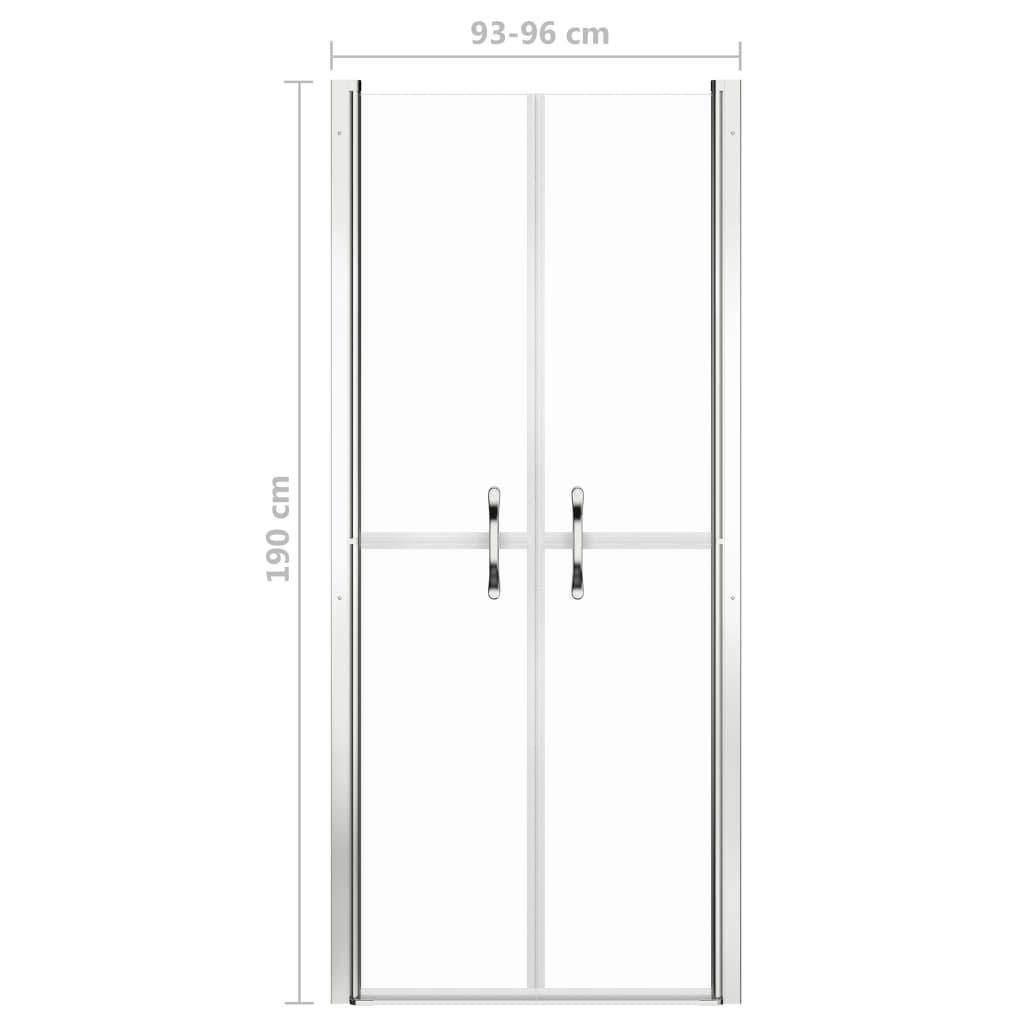 vidaXL Porte de douche ESG transparent 96x190 cm