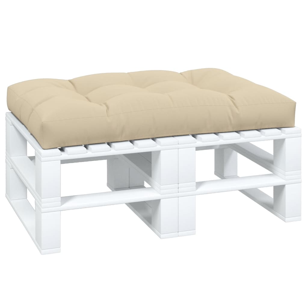 vidaXL Coussin de palette beige 120x80x12 cm tissu