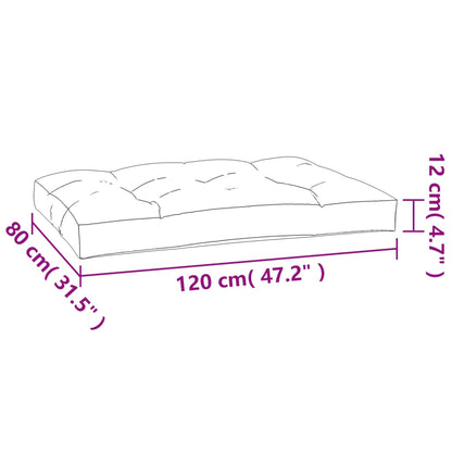 vidaXL Coussin de palette motif à carreaux rouge 120x80x12 cm tissu