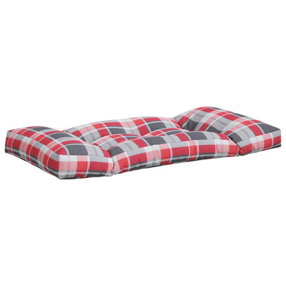 vidaXL Coussins de palette 3 pcs motif à carreaux rouge tissu