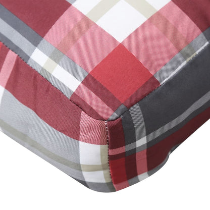 vidaXL Coussins de palette 3 pcs motif à carreaux rouge tissu