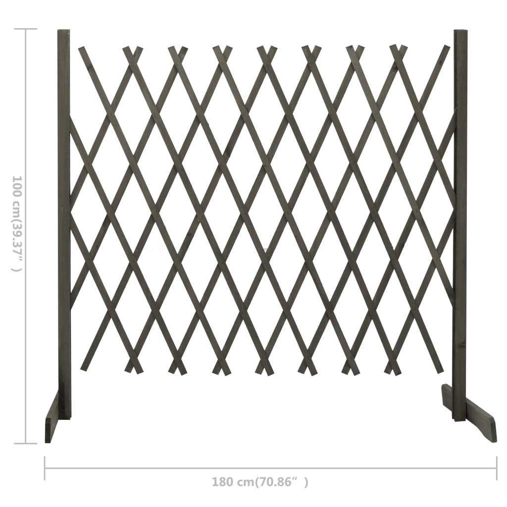 vidaXL Clôture en treillis de jardin Gris 180x100 cm Bois de sapin