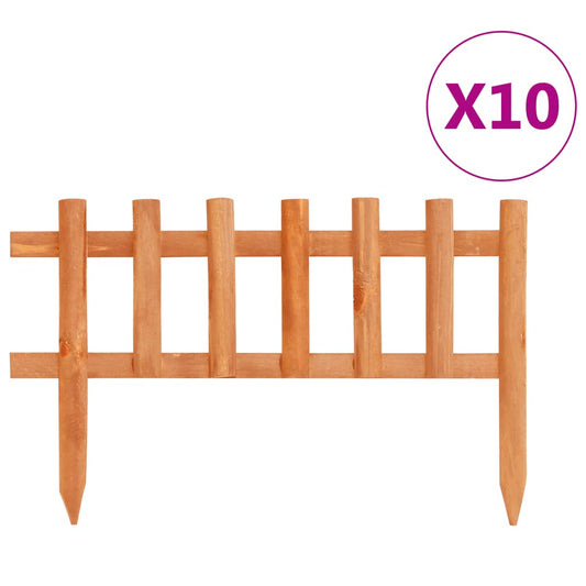 vidaXL Bordure de jardin 10 pcs Bois de sapin 4,4 m