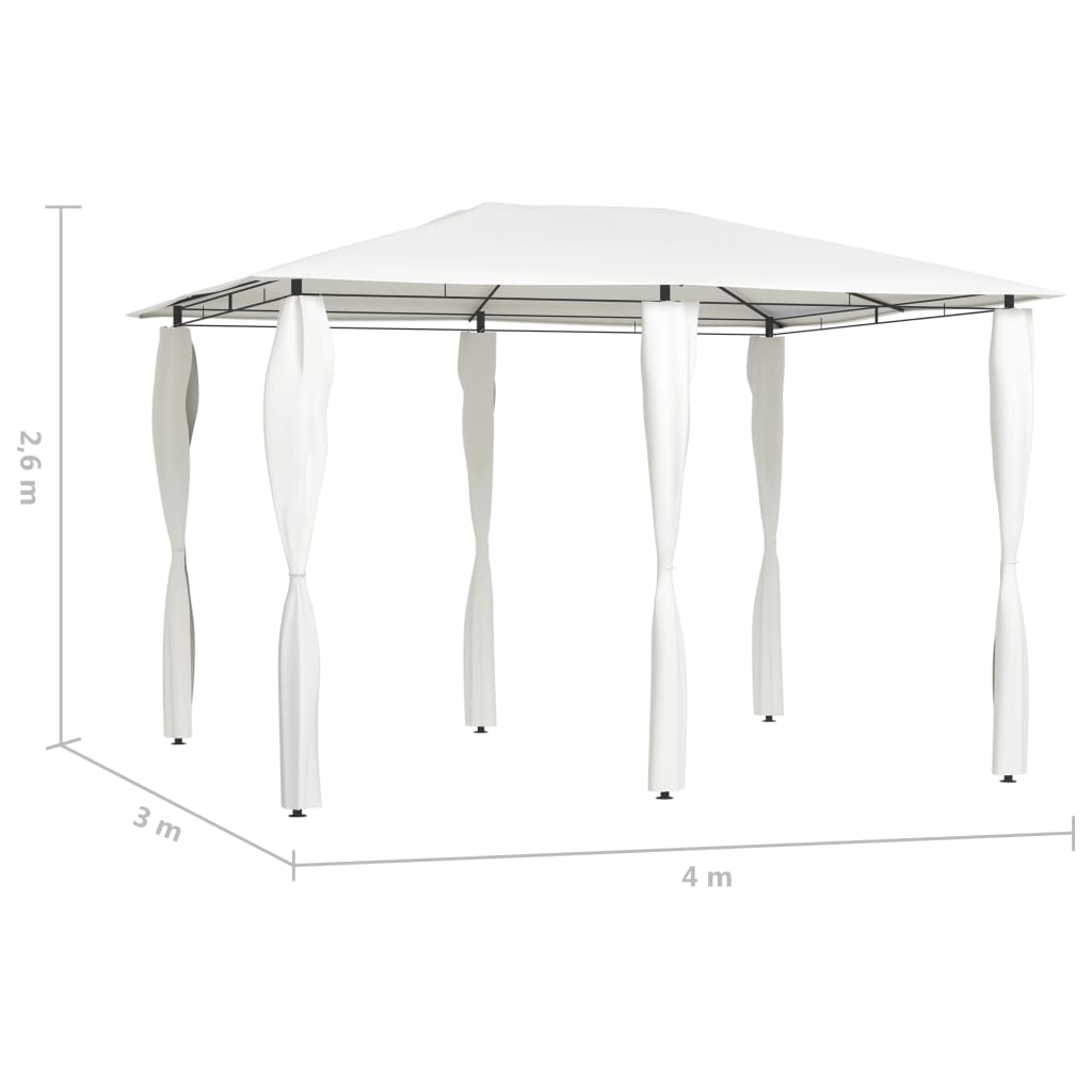 vidaXL Belvédère avec revêtement de poteaux 3x4x2,6 m Crème 160 g/m²