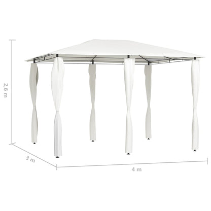 vidaXL Belvédère avec revêtement de poteaux 3x4x2,6 m Crème 160 g/m²