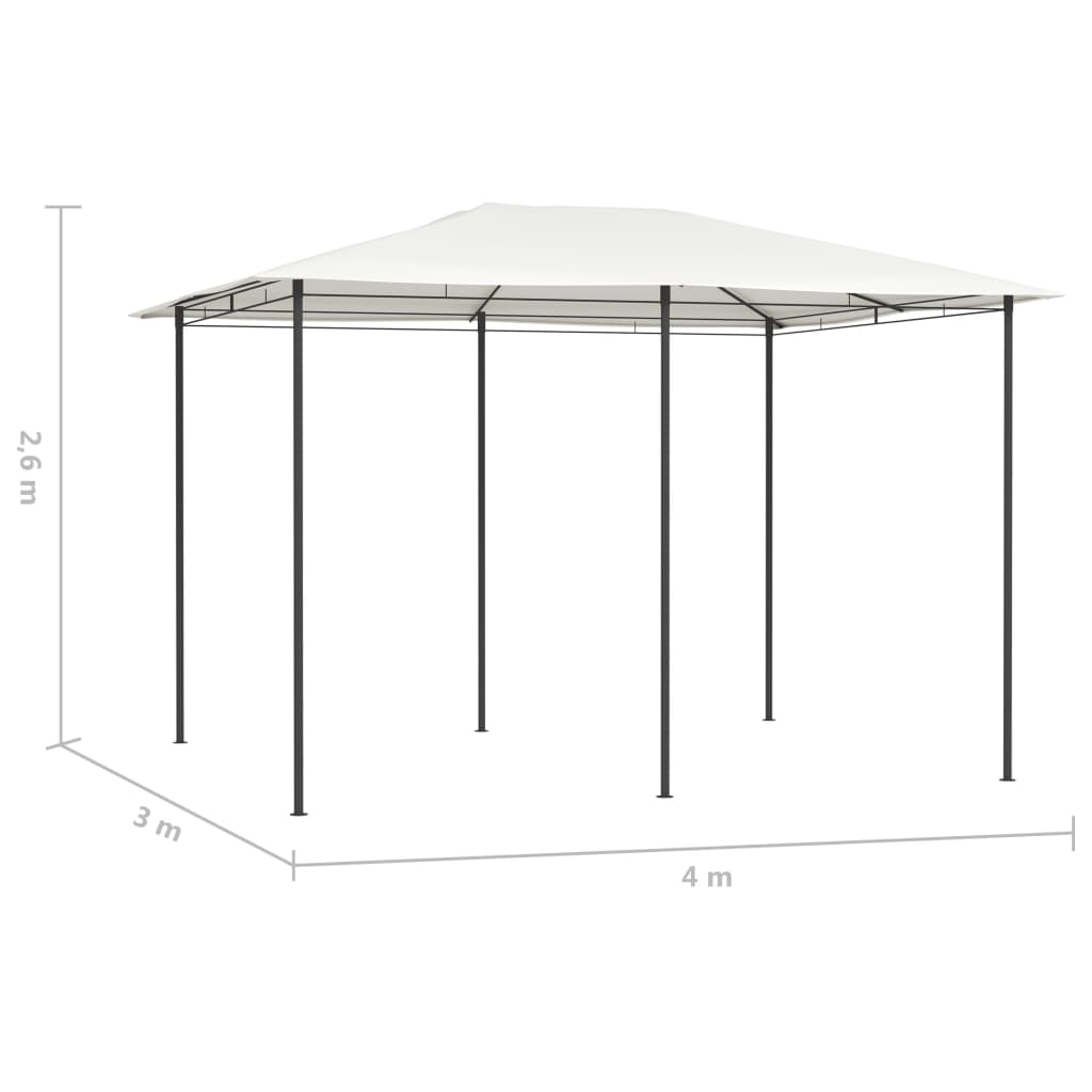 vidaXL Belvédère 3x4x2,6 m Crème 160 g/m²