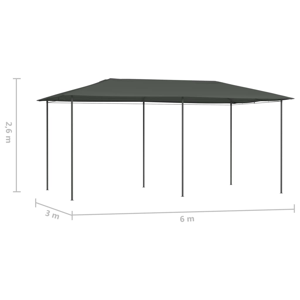 vidaXL Belvédère 3x6x2,6 m Anthracite 160 g/m²