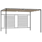 vidaXL Belvédère avec auvent rétractable 3x4x2,3 m Taupe 180 g/m²